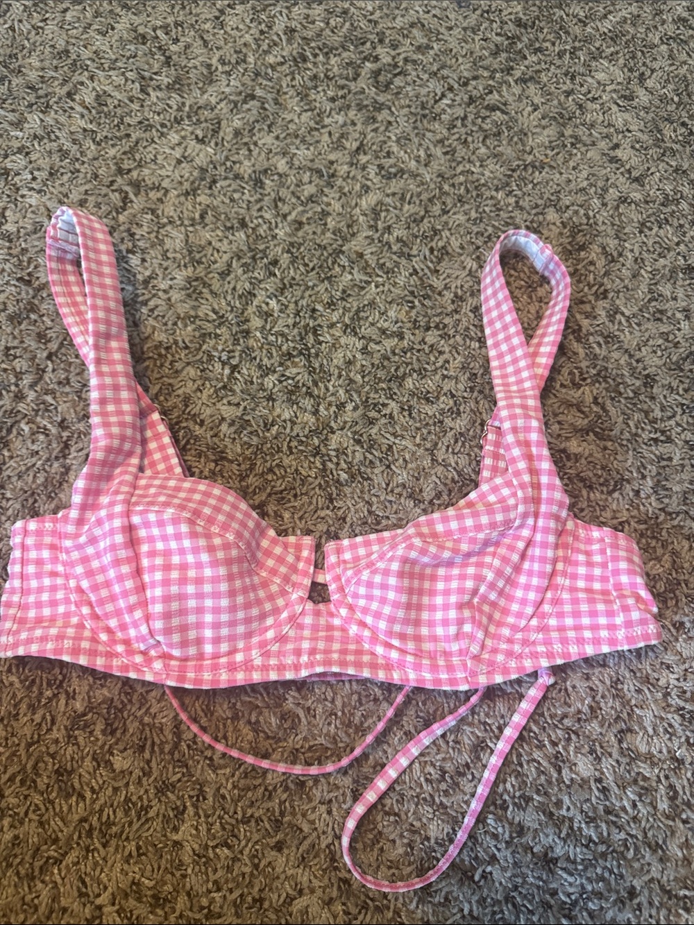 Victoria's Secret Pink Gingham Underwire Bikini Top